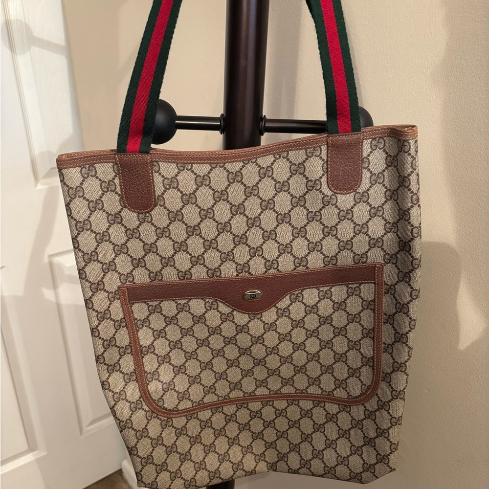 Gucci Beige and Brown Monogram Tote